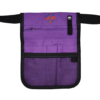 nursing pouch with purple stitching