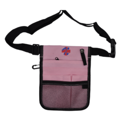 nursing pouch with light pink stitching
