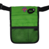 nursing pouch with light green stitching