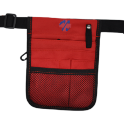 nursing pouch with red stitching