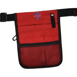 nursing pouch with red stitching